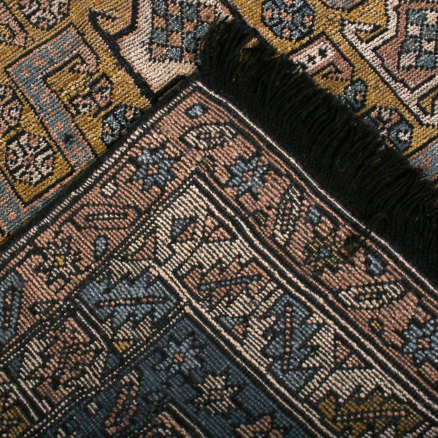 Annodato a mano Rug & Kilim - Tappeto personalizzato in lana beige marrone in stile Burano Kuba geometrico in vendita