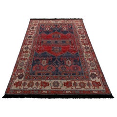 Rug & Kilim’s Burano Persian Hamadan Style Beige and Red Wool Rug