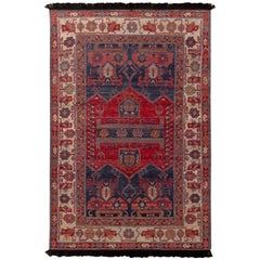 Rug & Kilim’s Burano Persian Hamadan Style Beige and Red Wool Rug