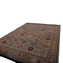 Rug & Kilim’s Burano Qashqai Style Geometric Beige Brown Wool Custom Rug