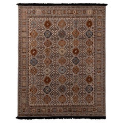 Tapis & Kilims Burano Qashqai style géométrique en laine beige et marron, sur mesure