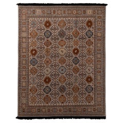 Teppich & Kilims Burano Qashqai-Stil Geometrischer Beige-Brauner Wollteppich