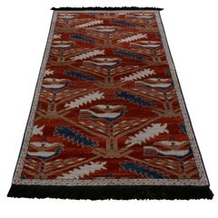 Rug & Kilim’s Burano Turkmen Style Beige Brown and Red Wool Custom Runner