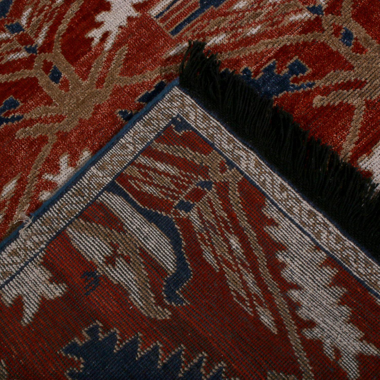 Teppich & Kilims Burano Turkmen Style Beige Braun und Rot Wolle Maßgefertigter Läufer (Handgeknüpft) im Angebot