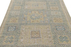 Rug & Kilim’s Caucasian Kazak Style Rug in Blue with Geometric Patterns