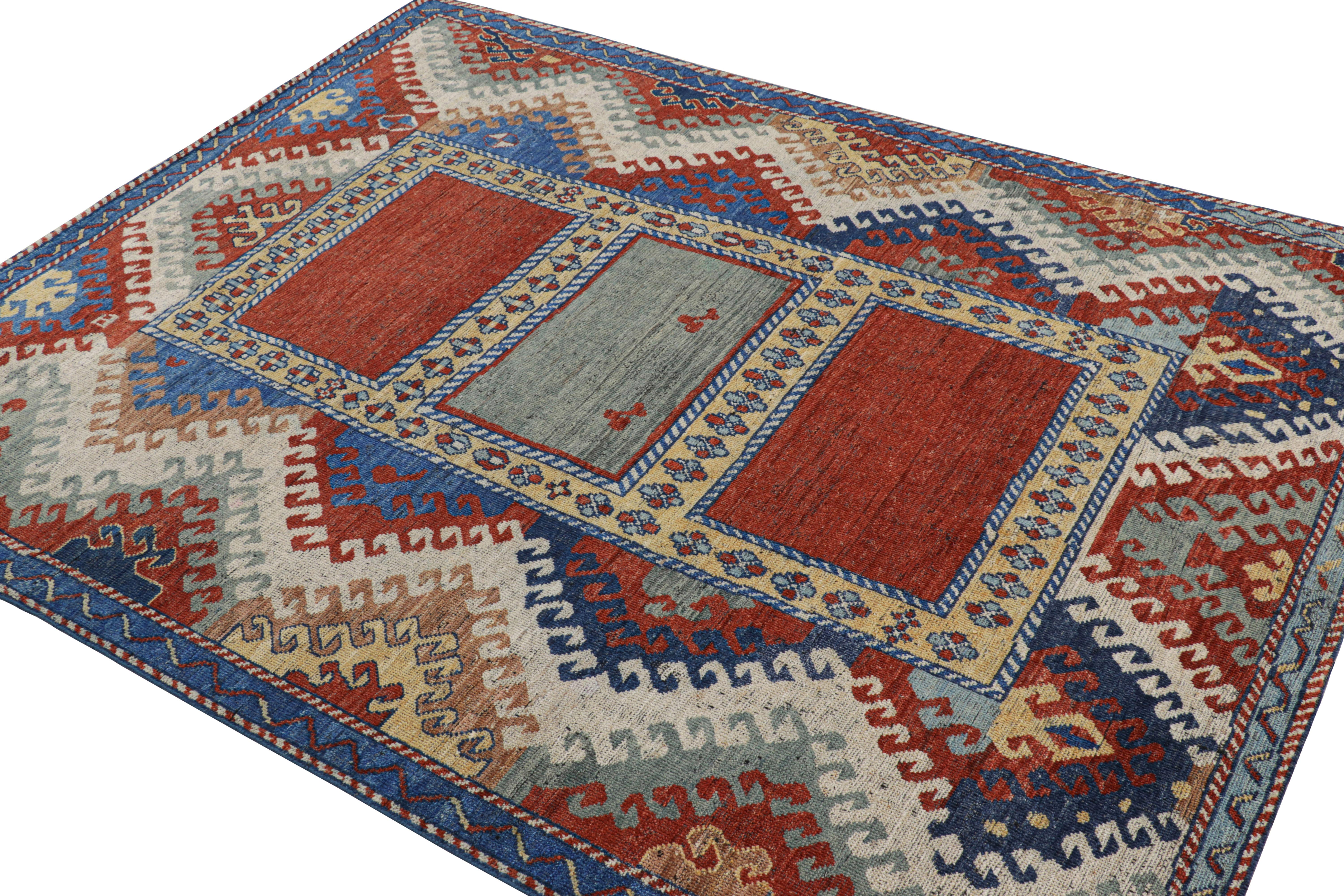 Rug & Kilim's Caucasian Kazak Style Rug with Colorful Geometric Patterns (tapis de style caucasien kazakh aux motifs géométriques colorés) Neuf - En vente à Long Island City, NY