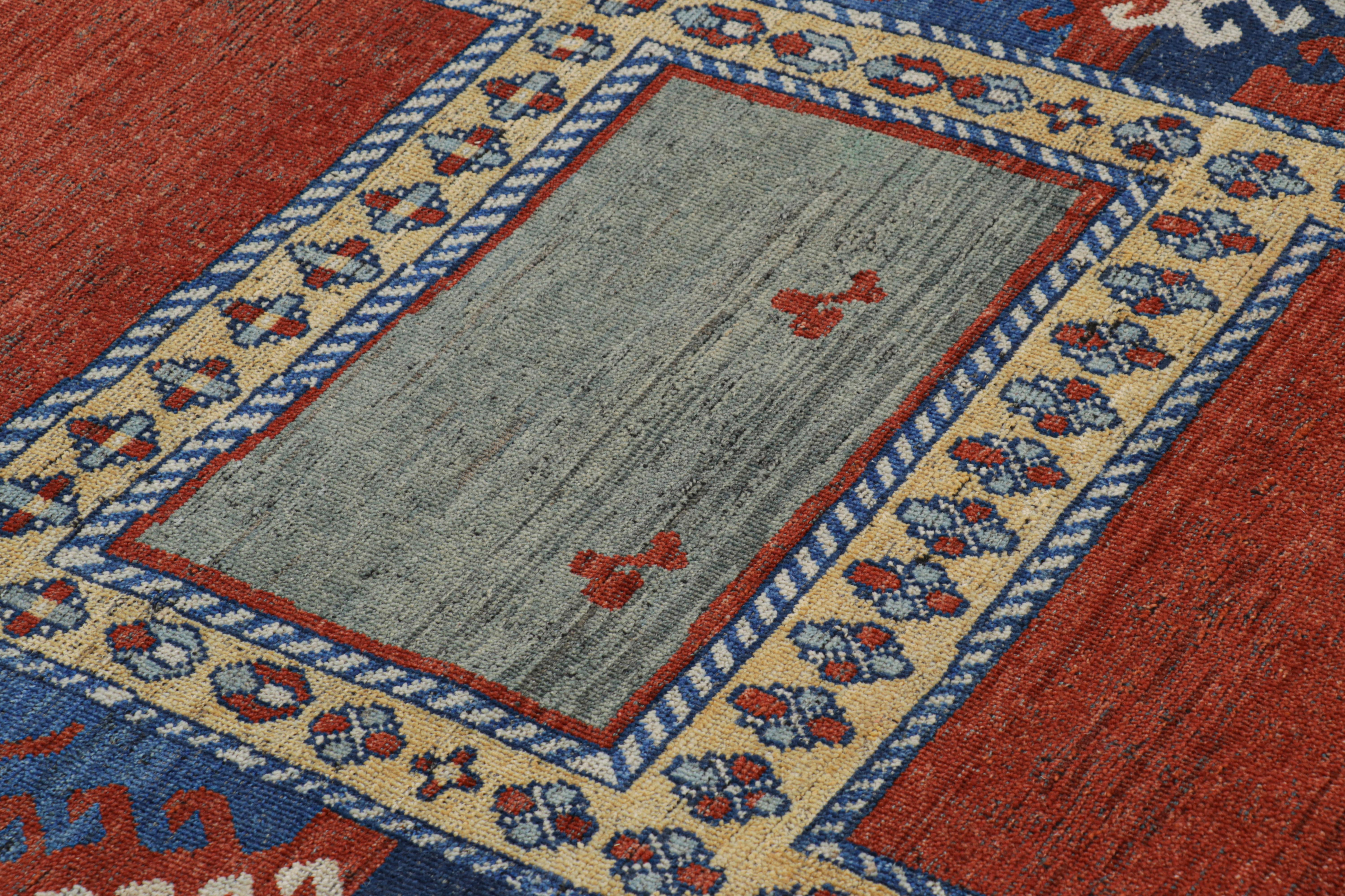 XXIe siècle et contemporain Rug & Kilim's Caucasian Kazak Style Rug with Colorful Geometric Patterns (tapis de style caucasien kazakh aux motifs géométriques colorés) en vente