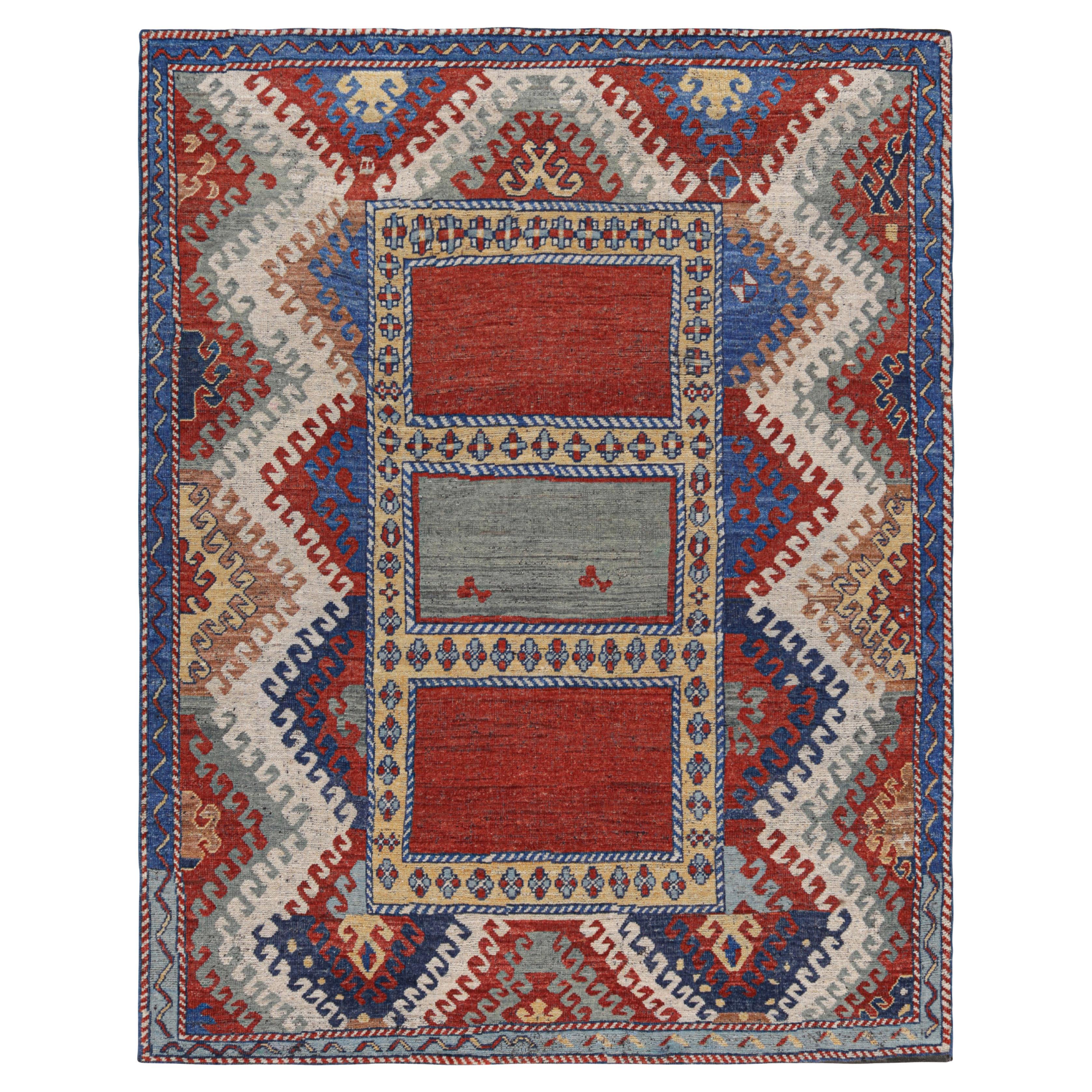 Rug & Kilim’s Caucasian Kazak Style Rug Rug with Colorful Geometric Patterns