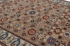 Rug & Kilim’s Caucasian Kuba Style Rug in Beige-Brown with Floral Patterns