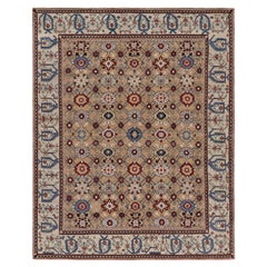 Alfombra estilo Kuba caucásica de Rug & Kilim en beige-marrón con motivos florales