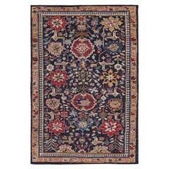 Alfombra de estilo Kuba caucásico de Rug & Kilim en azul con motivos pictóricos y florales
