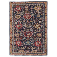 Rug
Kilims kaukasischer Teppich im Kuba-Stil in Blau mit malerischen und floralen Mustern
