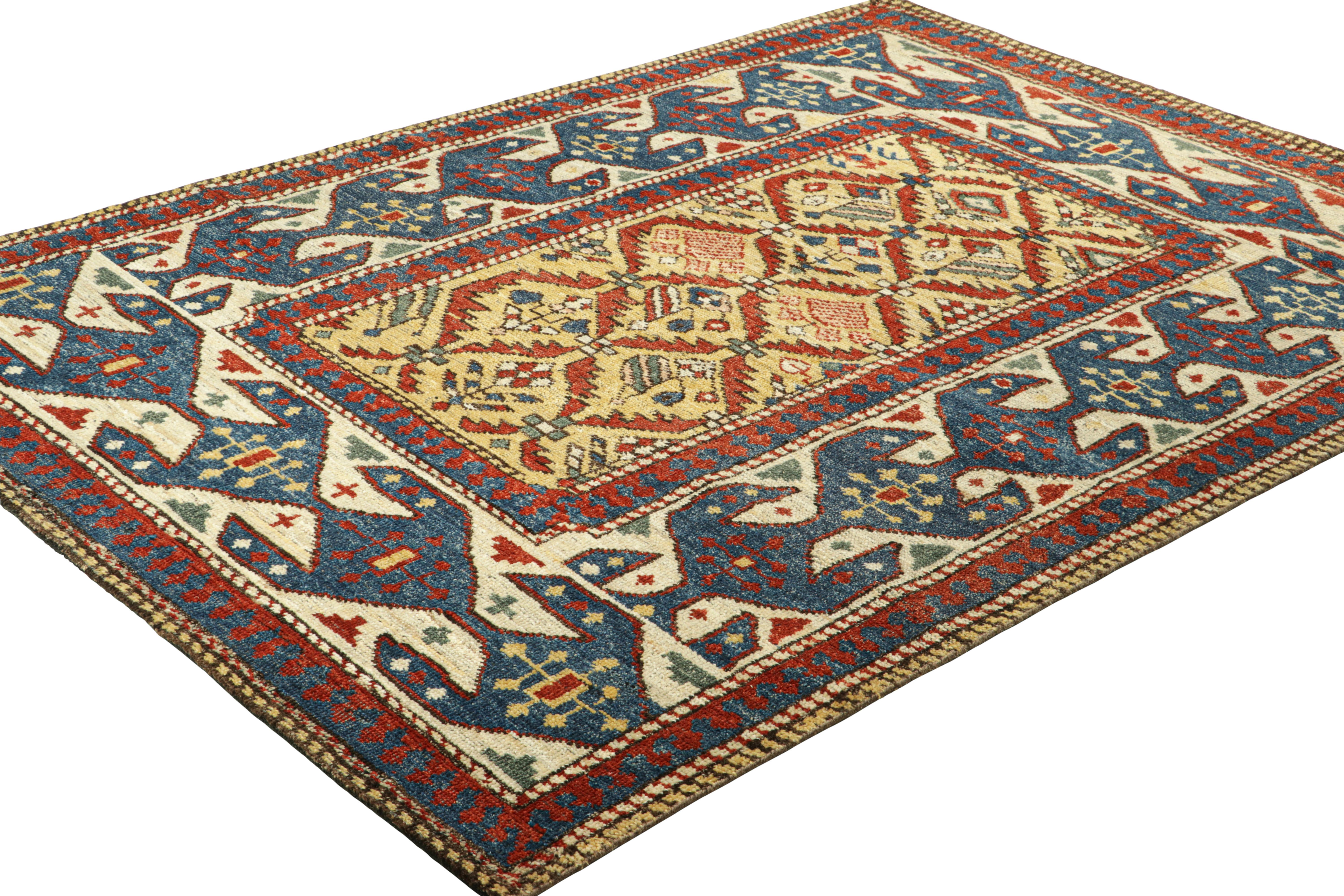 Rug & Kilim's Kaukasischer Kuba Stil Teppich mit geometrischen Mustern (Handgeknüpft) im Angebot