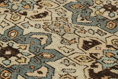 Rug & Kilim’s Caucasian Style Rug in Blue with Geometric Medallions