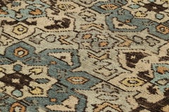 Rug & Kilim’s Caucasian Style Rug in Blue with Geometric Medallions
