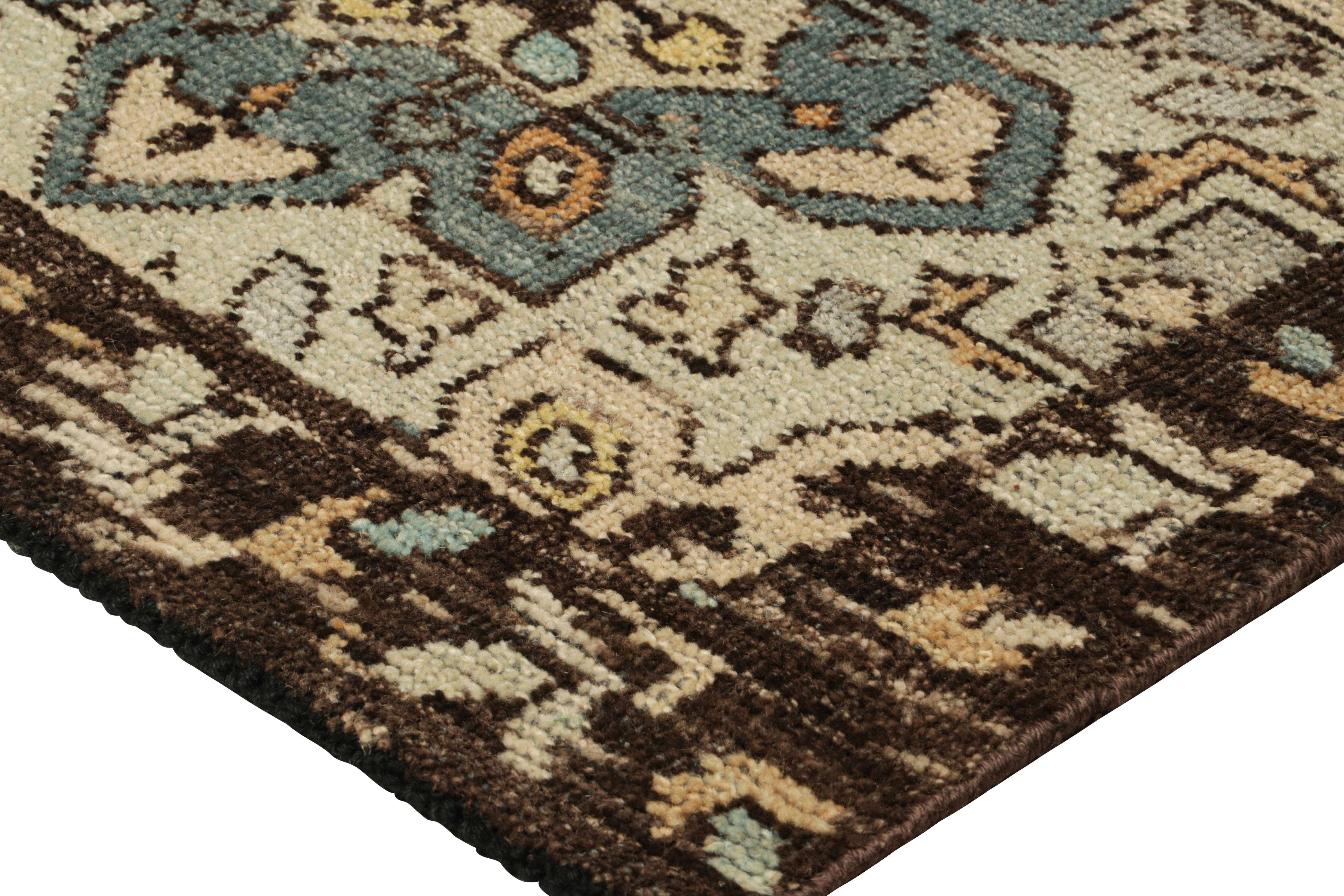 XXI secolo e contemporaneo Tappeto in stile caucasico Rug & Kilim in blu con medaglioni geometrici in vendita