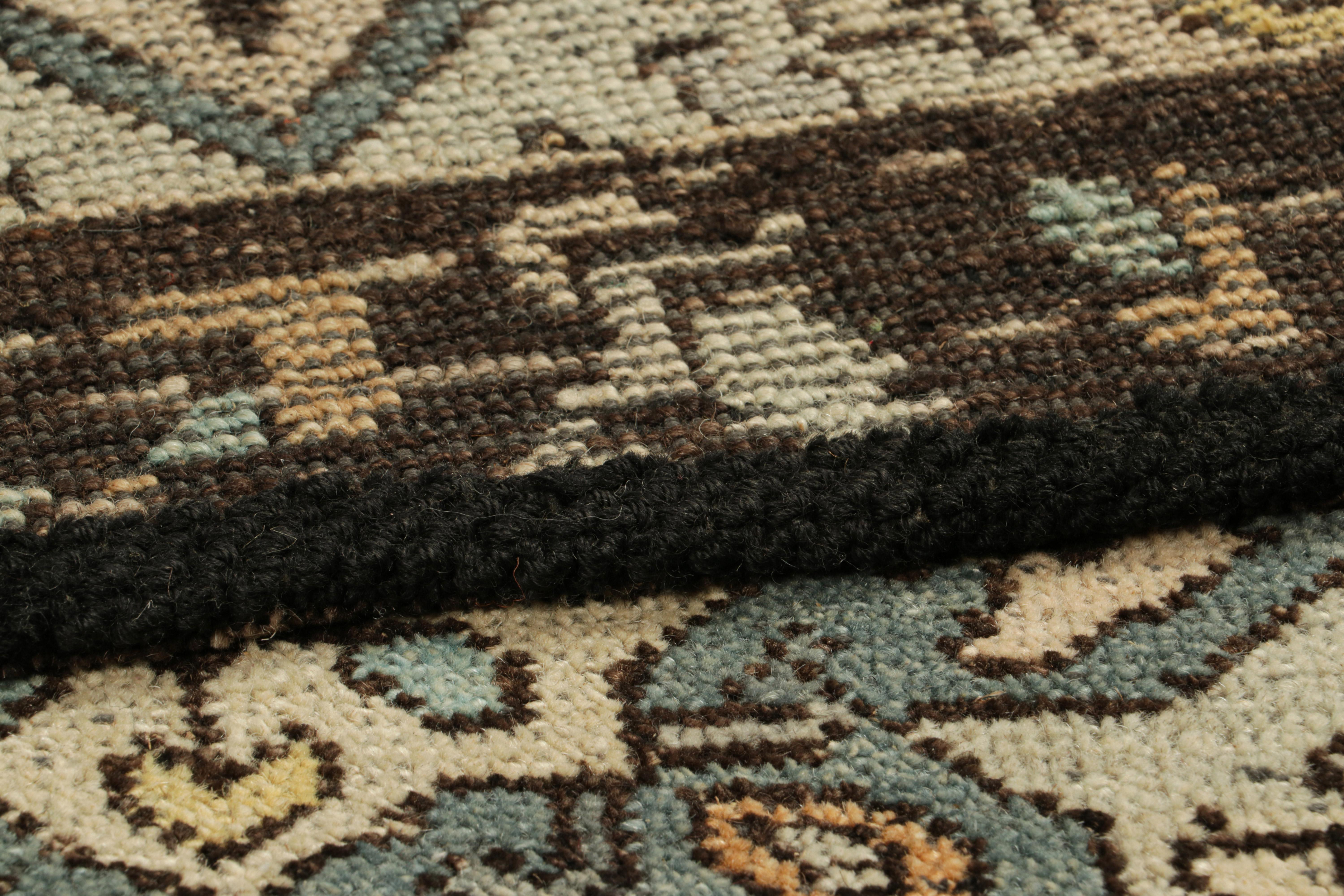 Rug & Kilim's kaukasischer Teppich in Blau mit geometrischen Medaillons (Wolle) im Angebot