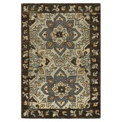 Alfombra de estilo caucásico Rug & Kilim en azul con medallones geométricos