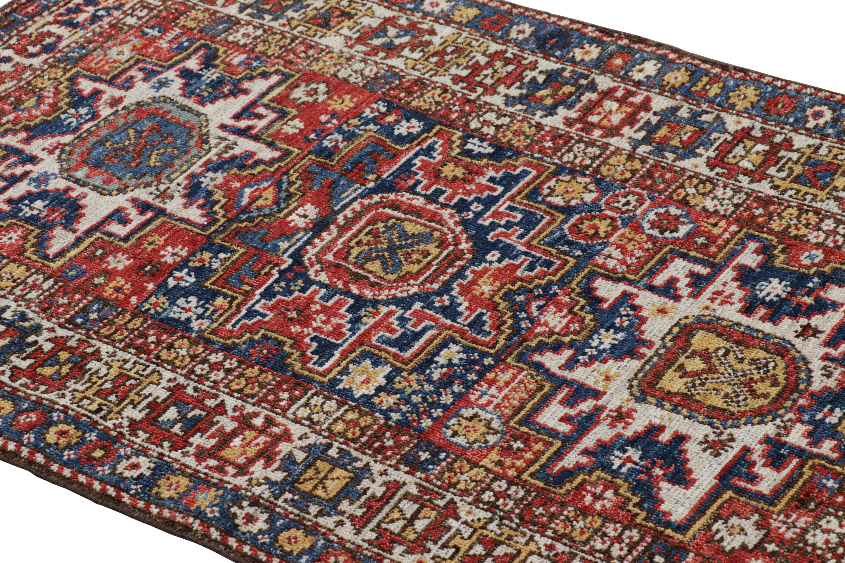 Hand-knotted in a special blend of Ghazni wool, this 3x5 contemporary rug is an exciting new addition to Rug & Kilim’s custom classics Burano Collection, featuring geometric patterns drawing inspiration from classical Anatolian, Turkish and