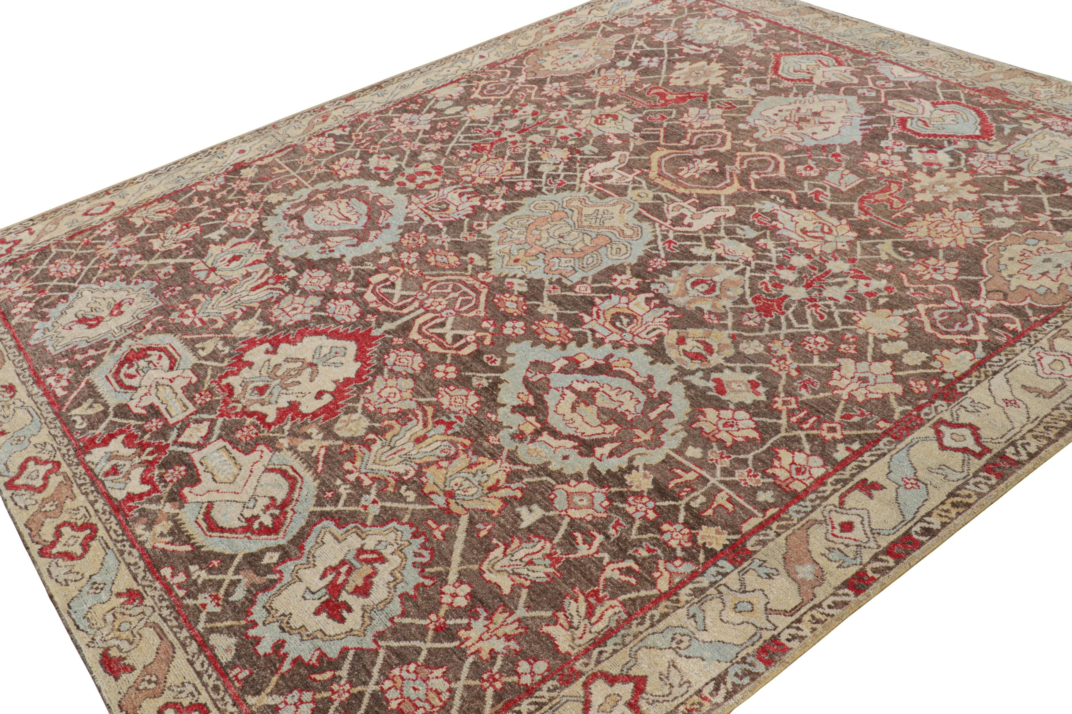 Tappeto in stile caucasico Rug & Kilim in rosso e marrone con motivi floreali In condizioni Nuovo in vendita a Long Island City, NY