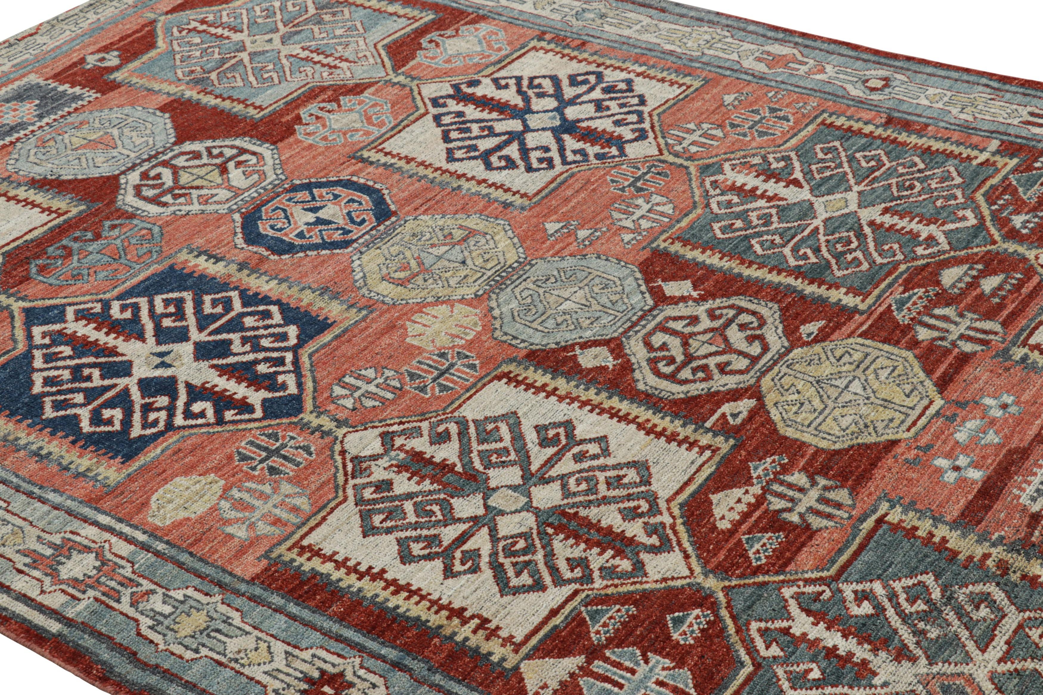 Made with a special blend of hand-knotted Ghazni wool, this 6x9 contemporary rug from Rug & Kilim's custom-classics Burano Collection is inspired by vintage and antique Caucasian rugs.

On the Design: 

Geometric medallion tribal patterns enjoy rich