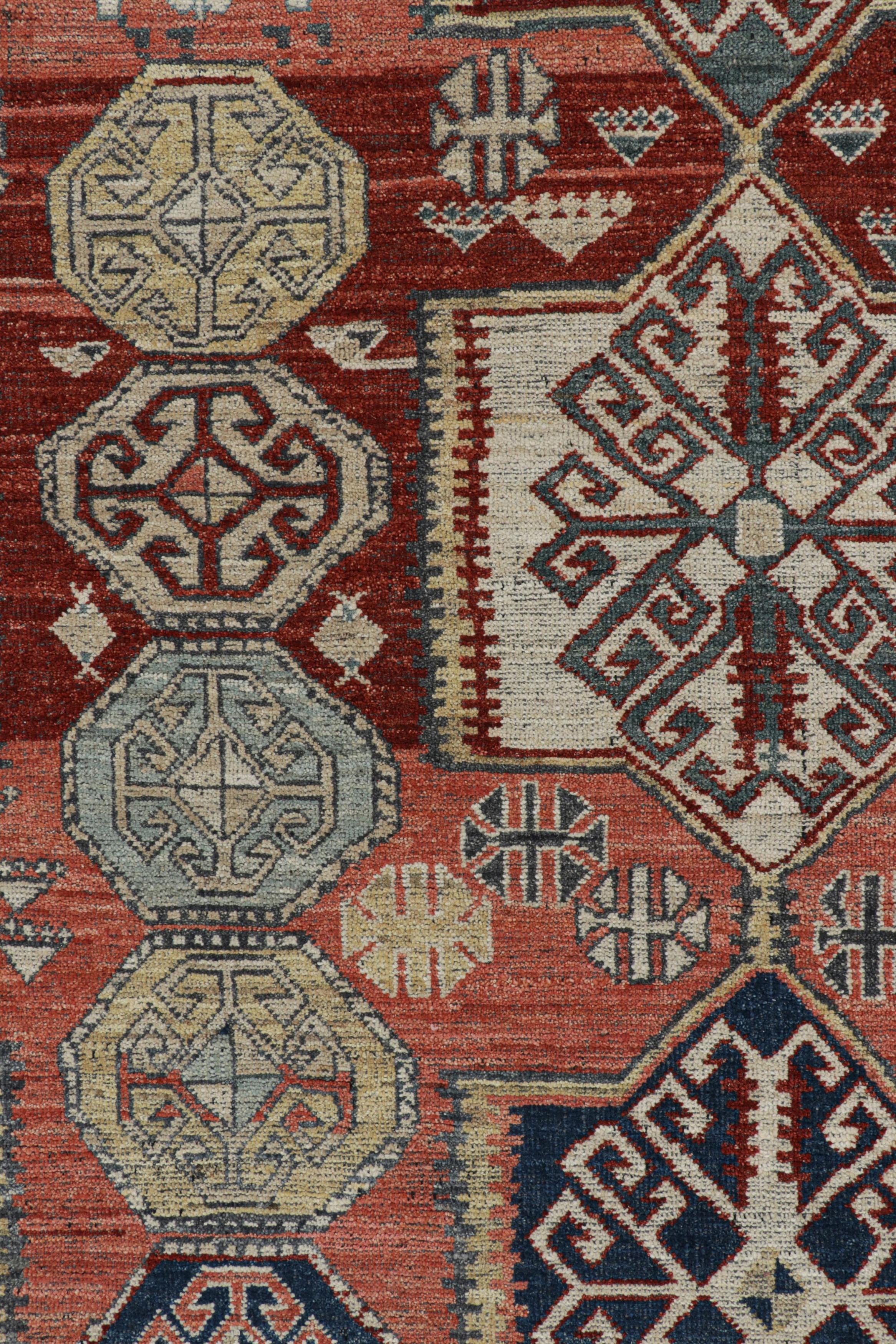 Rug & Kilim’s Caucasian Style Rug in Red and Pink with Medallions In New Condition For Sale In Long Island City, NY