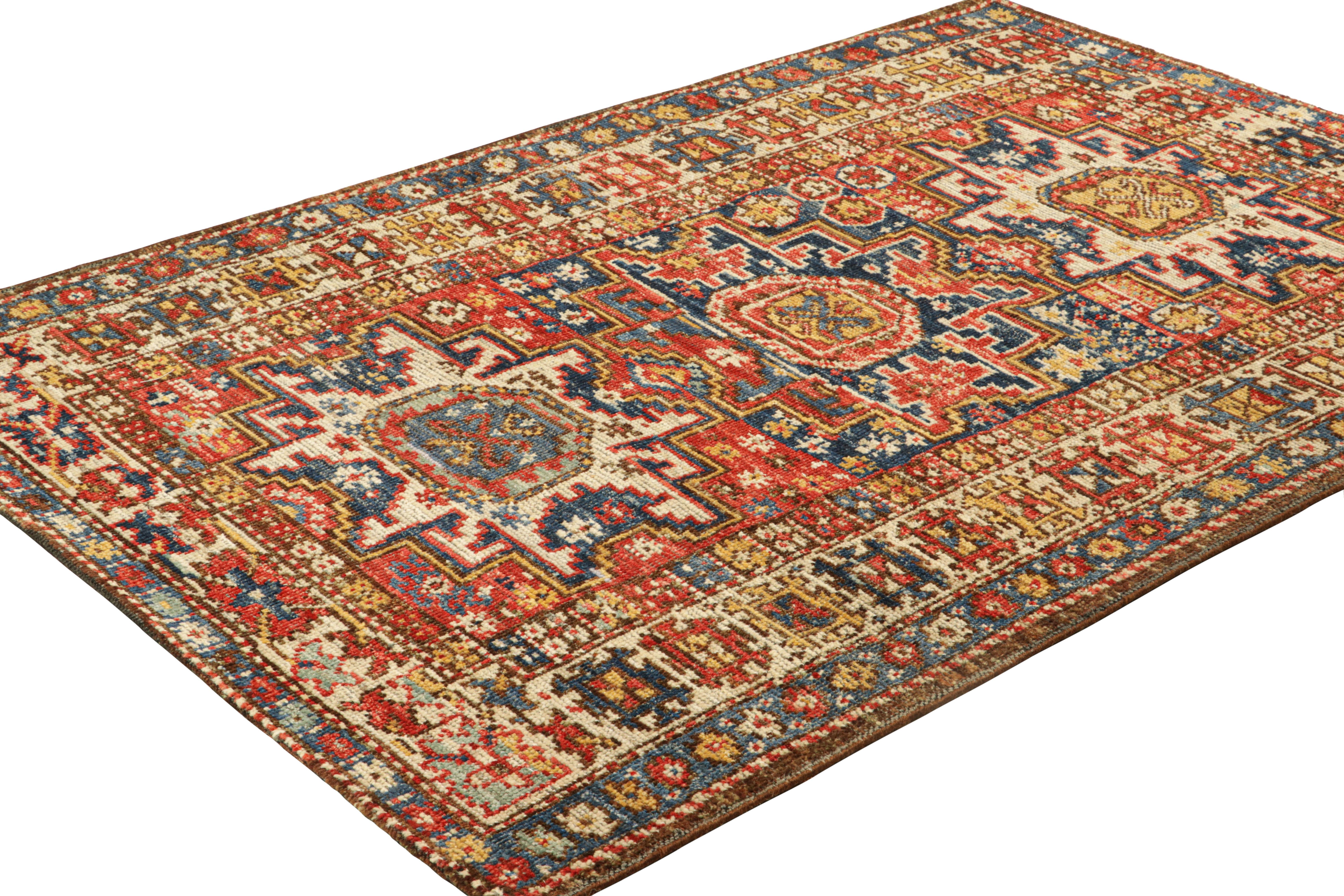Annodato a mano Tappeto in stile caucasico Rug & Kilim in rosso con medaglioni a stella Lesghi in vendita