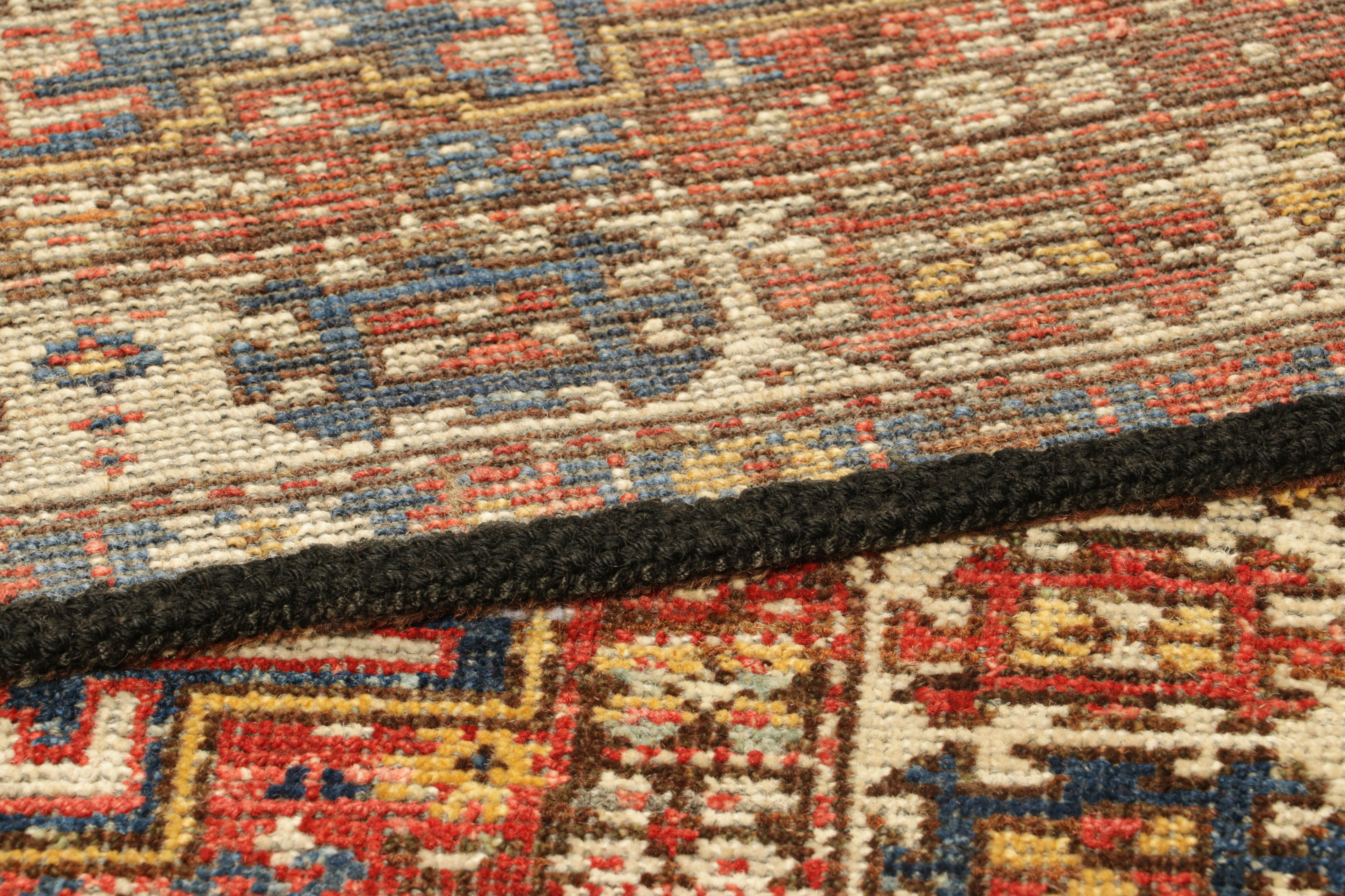 Lana Tappeto in stile caucasico Rug & Kilim in rosso con medaglioni a stella Lesghi in vendita
