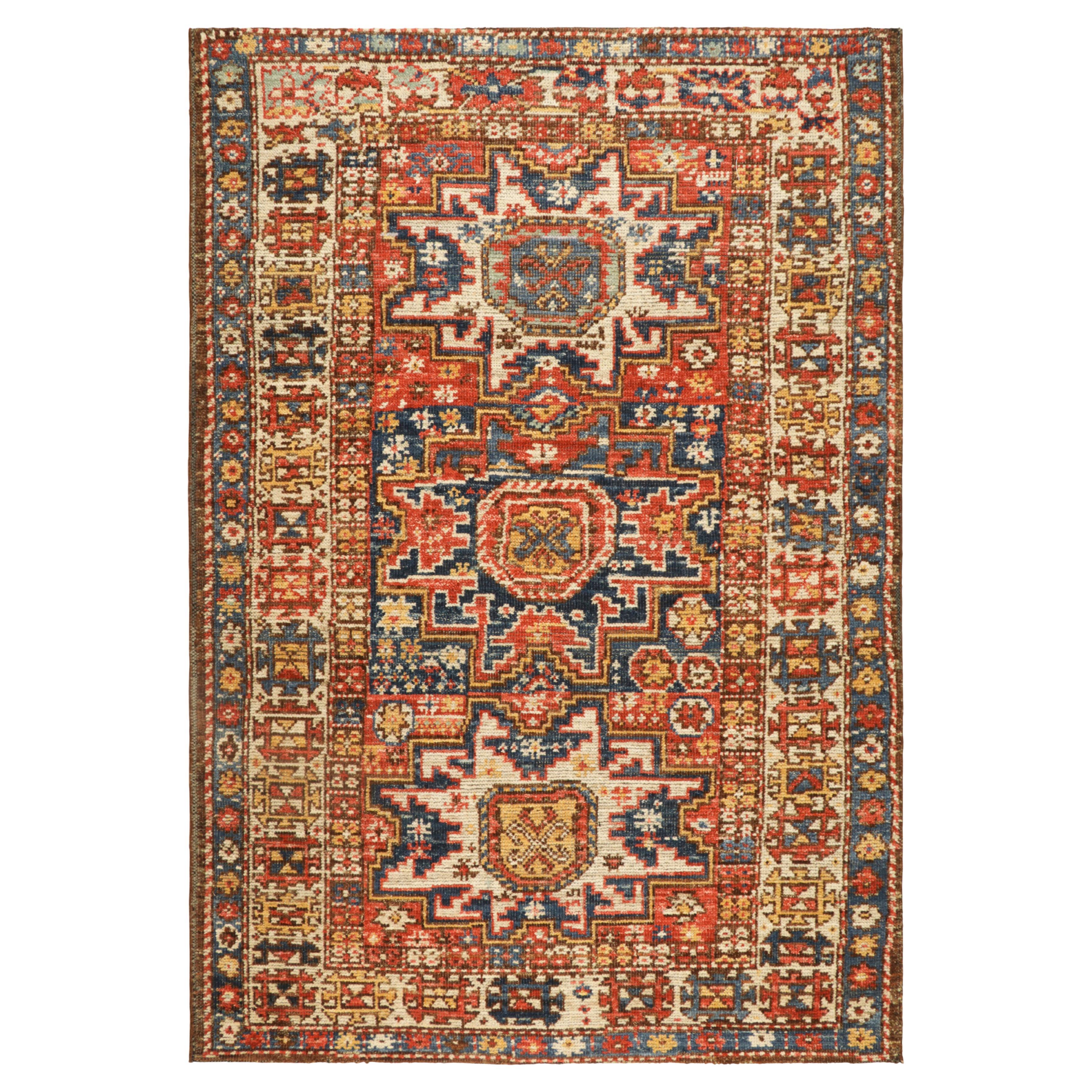 Rug & Kilim’s Caucasian Style Rug in Red with Lesghi Star Medallions