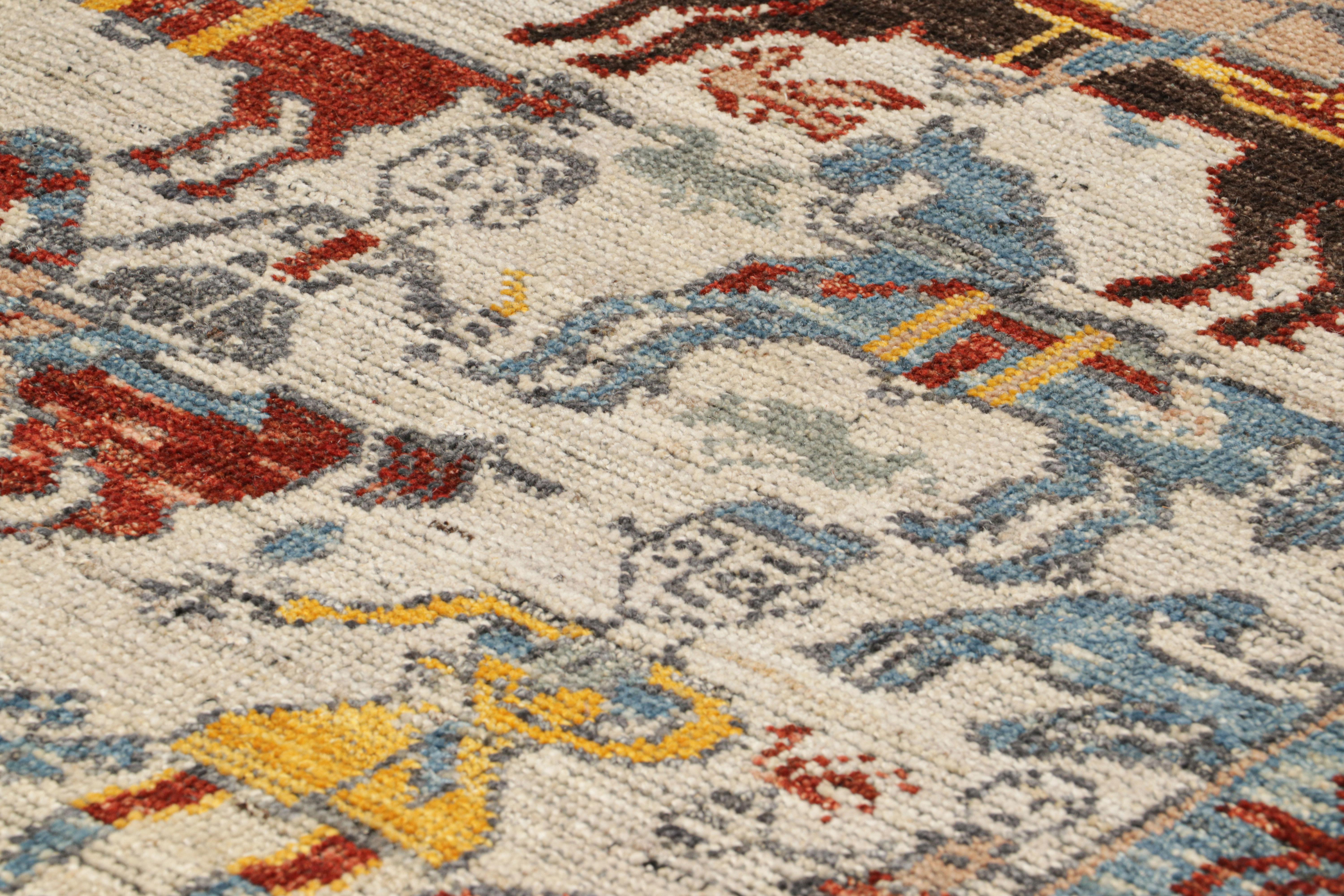 Hand-knotted in a special blend of Ghazni wool, this 3x5 rug is an exciting new addition to Rug & Kilim’s custom-classics Burano Collection—a pictorial rug inspired by antique and vintage Caucasian tribal rug designs. 

On the Design: 

The field