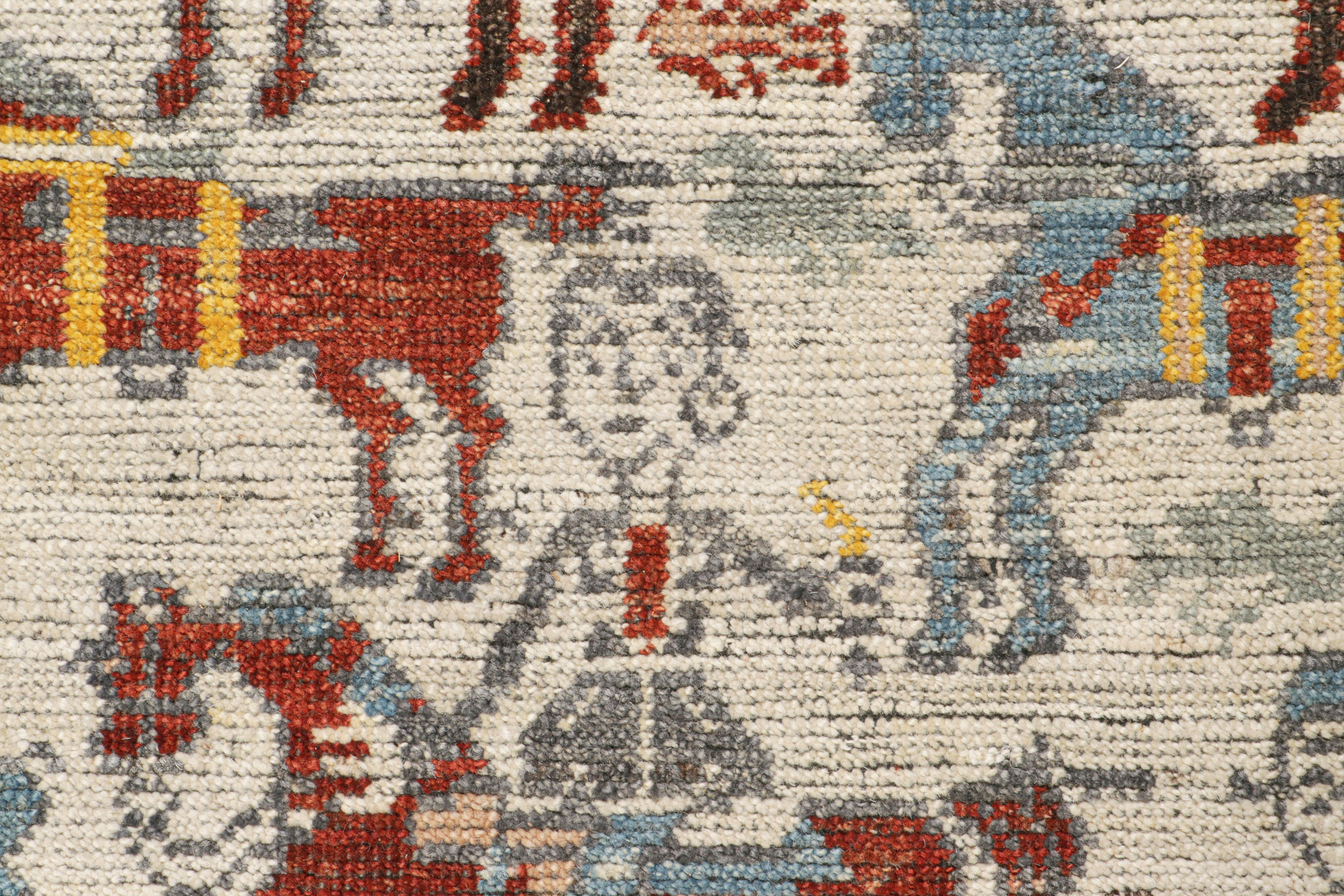 Tribal Rug & Kilim’s Caucasian Style Rug with Colorful Horse Rider Pictorials For Sale
