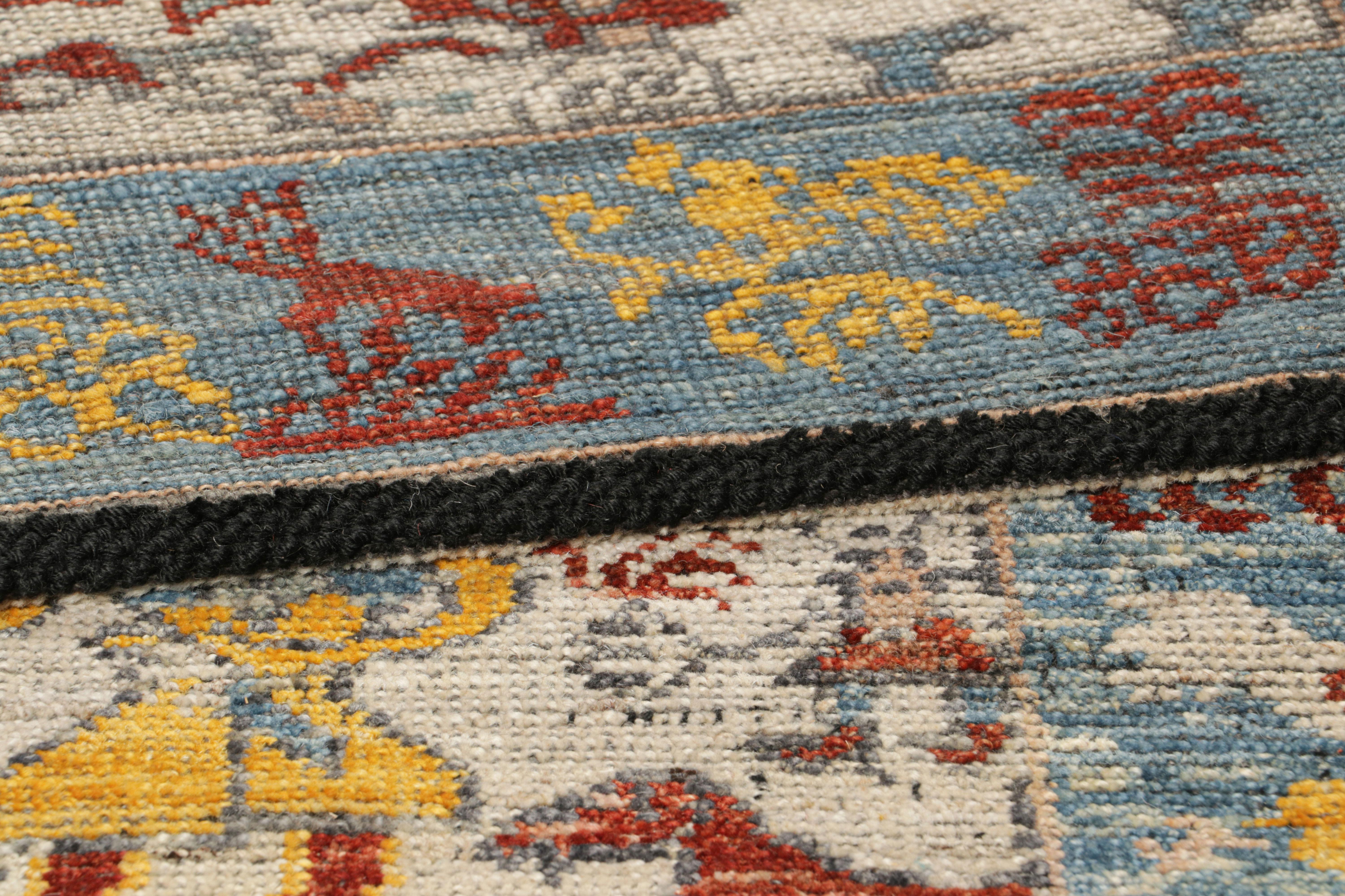 Contemporary Rug & Kilim’s Caucasian Style Rug with Colorful Horse Rider Pictorials For Sale