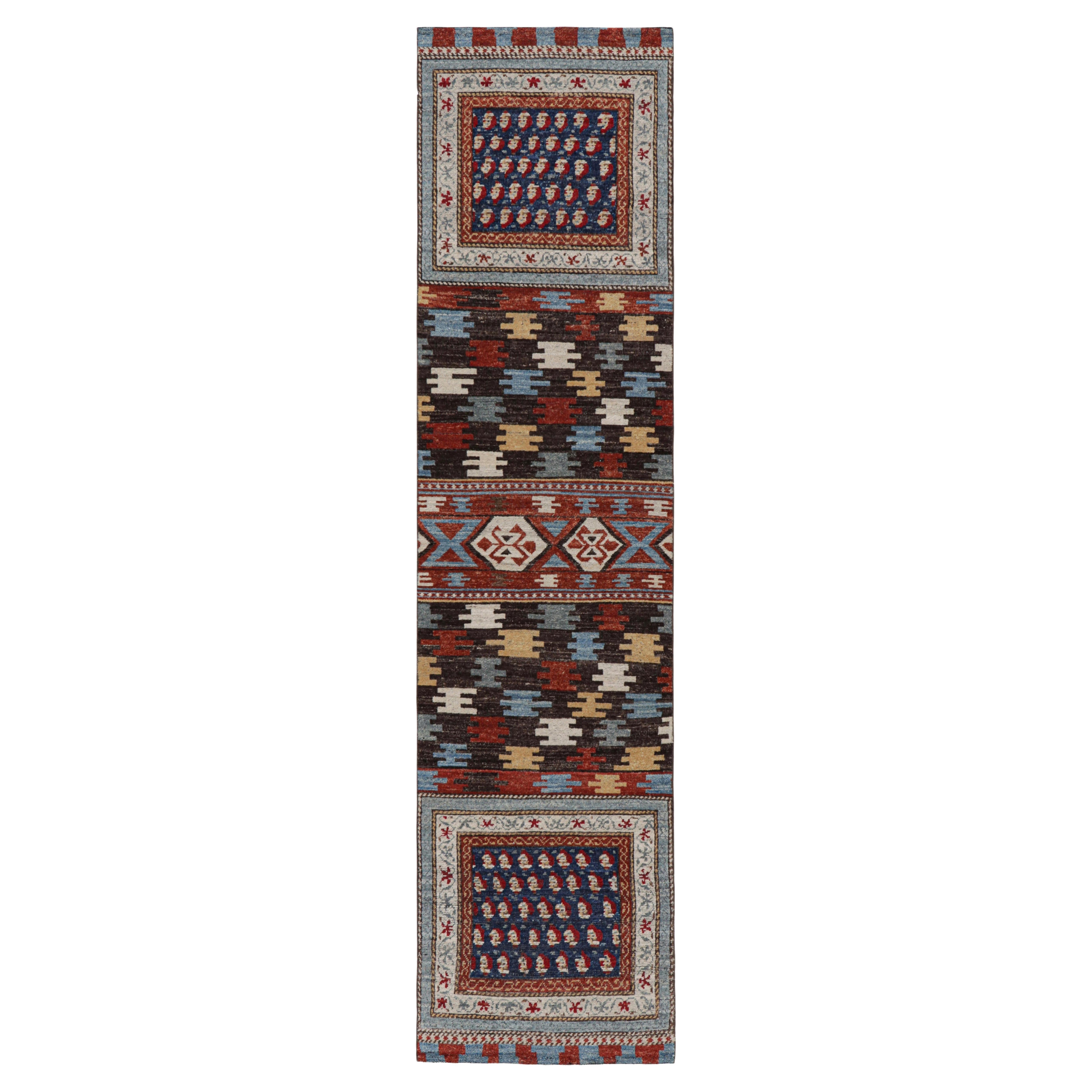 Rug & Kilims Läufer im kaukasischen Stil mit polychromen geometrischen Mustern