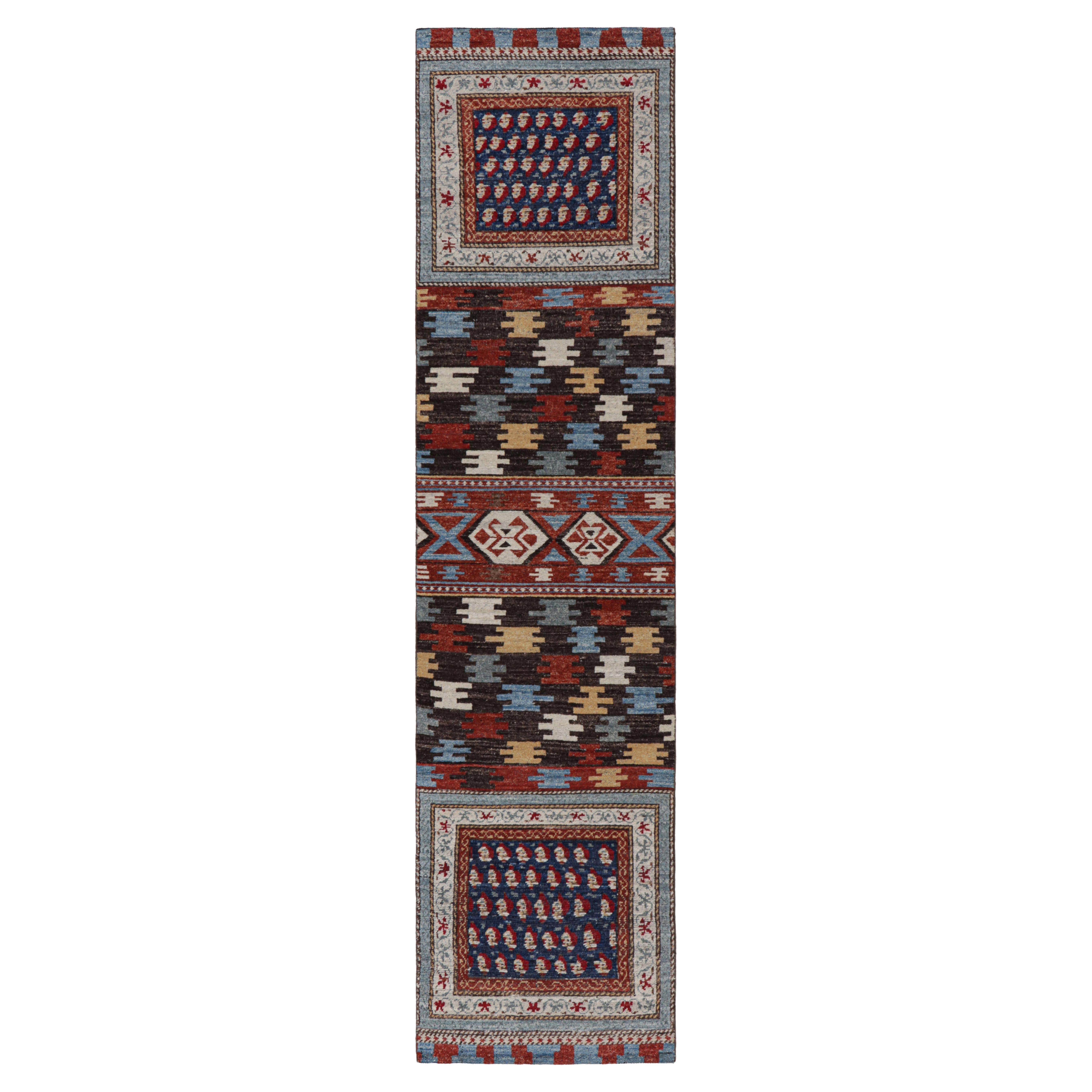 Rug & Kilims Läufer im kaukasischen Stil mit polychromen geometrischen Mustern