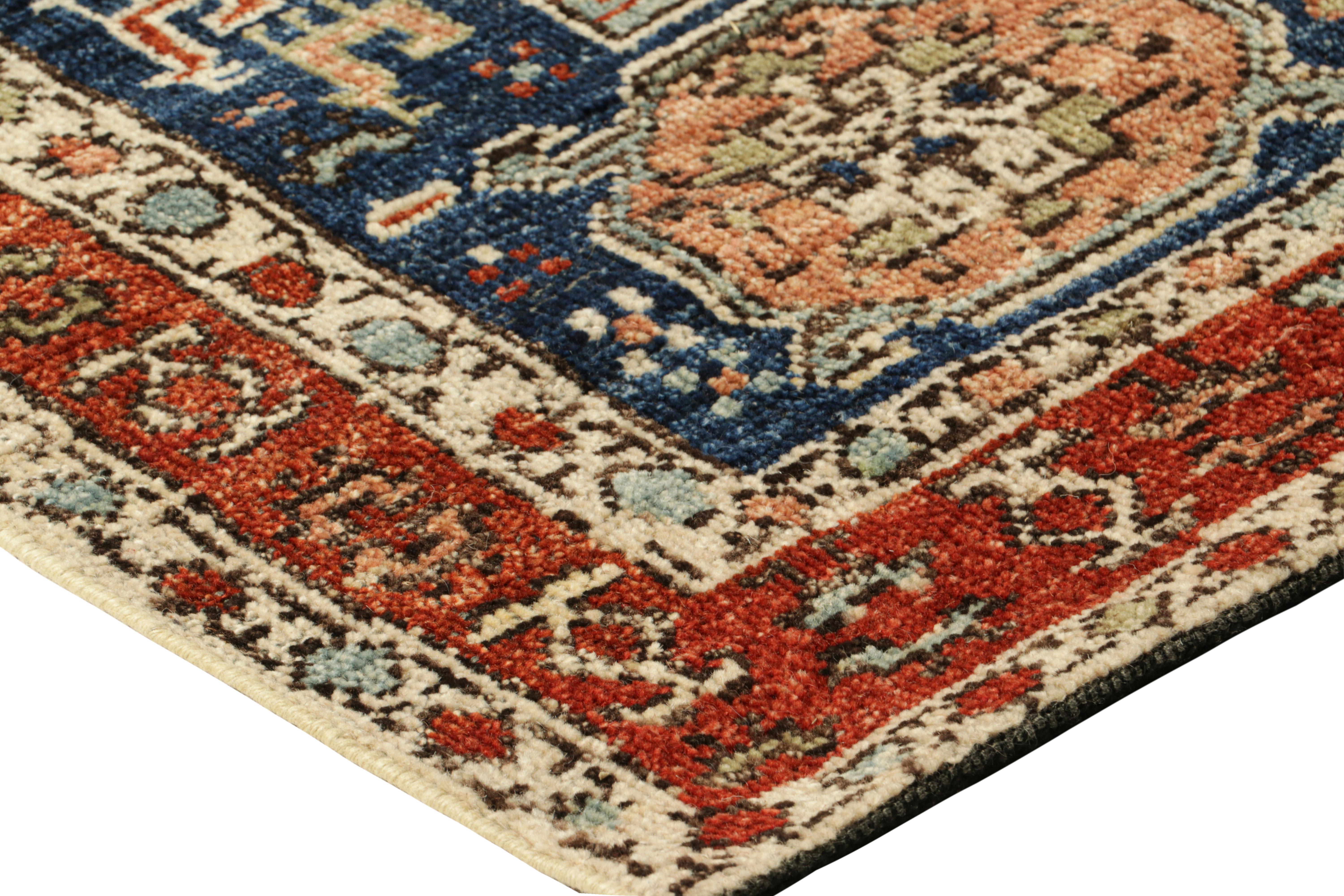 Rug & Kilim’s Caucasian (Style) Square Rug with Geometric Patterns and Figurals In New Condition For Sale In Long Island City, NY