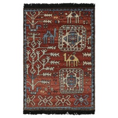 Rug & Kilim’s Caucasian Tribal Rug in Red with Camel Pictorials