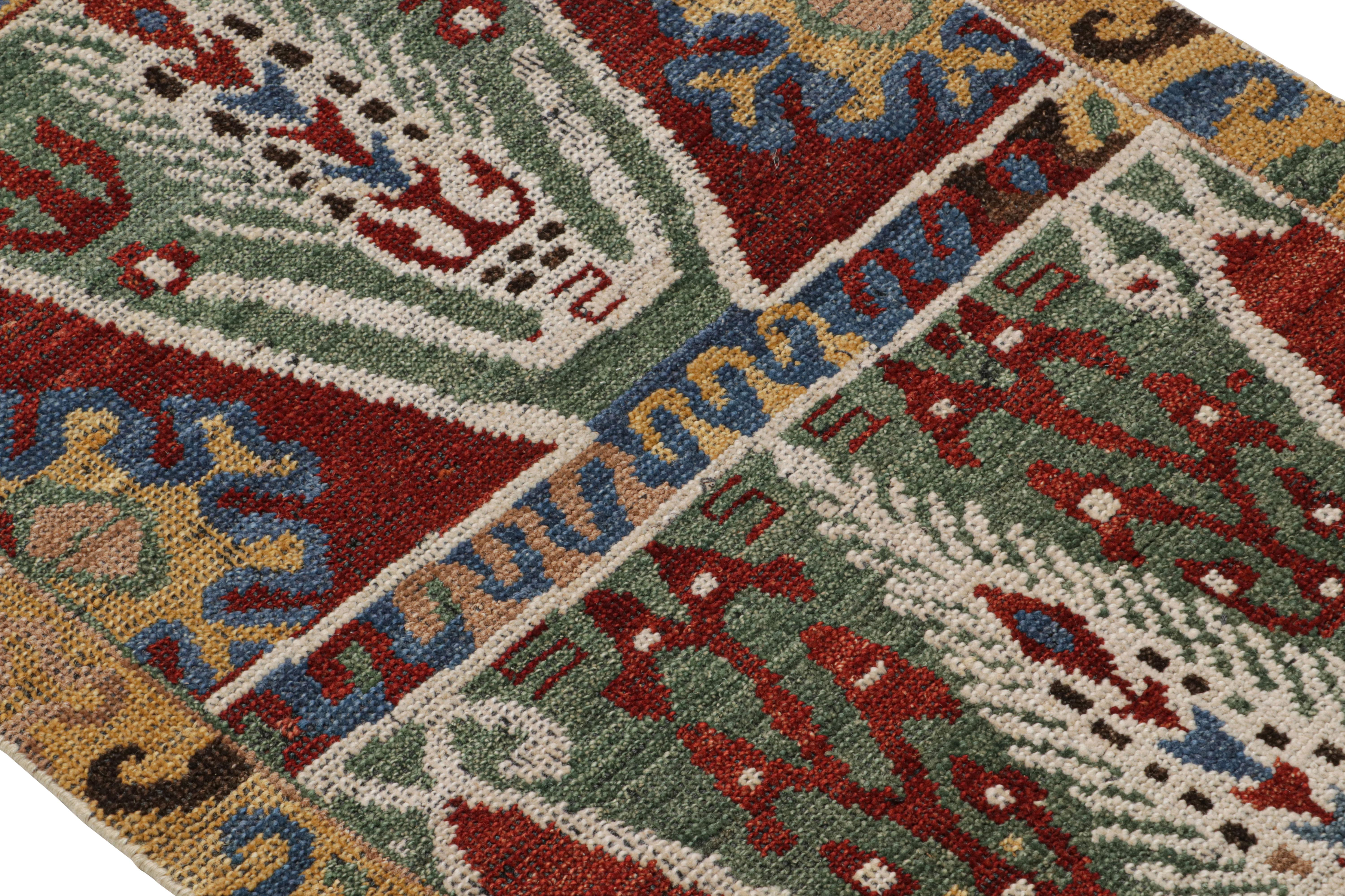 Rug & Kilim’s Caucasian Tribal Rug in Red with Geometric Patterns  In New Condition For Sale In Long Island City, NY