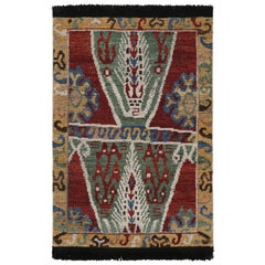 Tappeto tribale caucasico Rug & Kilim in rosso con motivi geometrici
