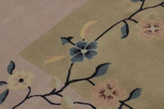 Rug & Kilim’s Chinese Art Deco-Inspired Custom Square Rug Design with Florals