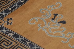 Rug & Kilim’s Chinese Art Deco Inspired Rug, Brown with Greek Key Border