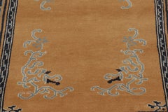 Rug & Kilim’s Chinese Art Deco Inspired Rug, Brown with Greek Key Border
