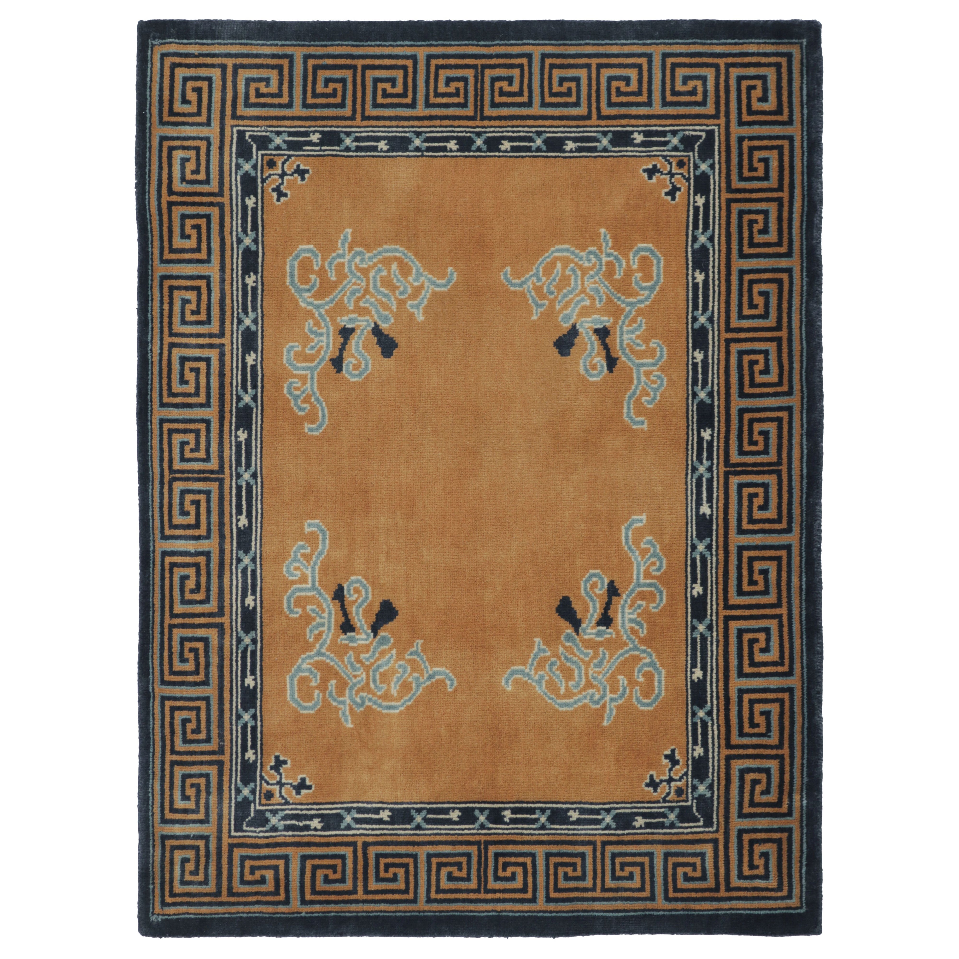Rug 
Kilim’s Chinese Art Deco Inspired Rug, Brown with Greek Key Border