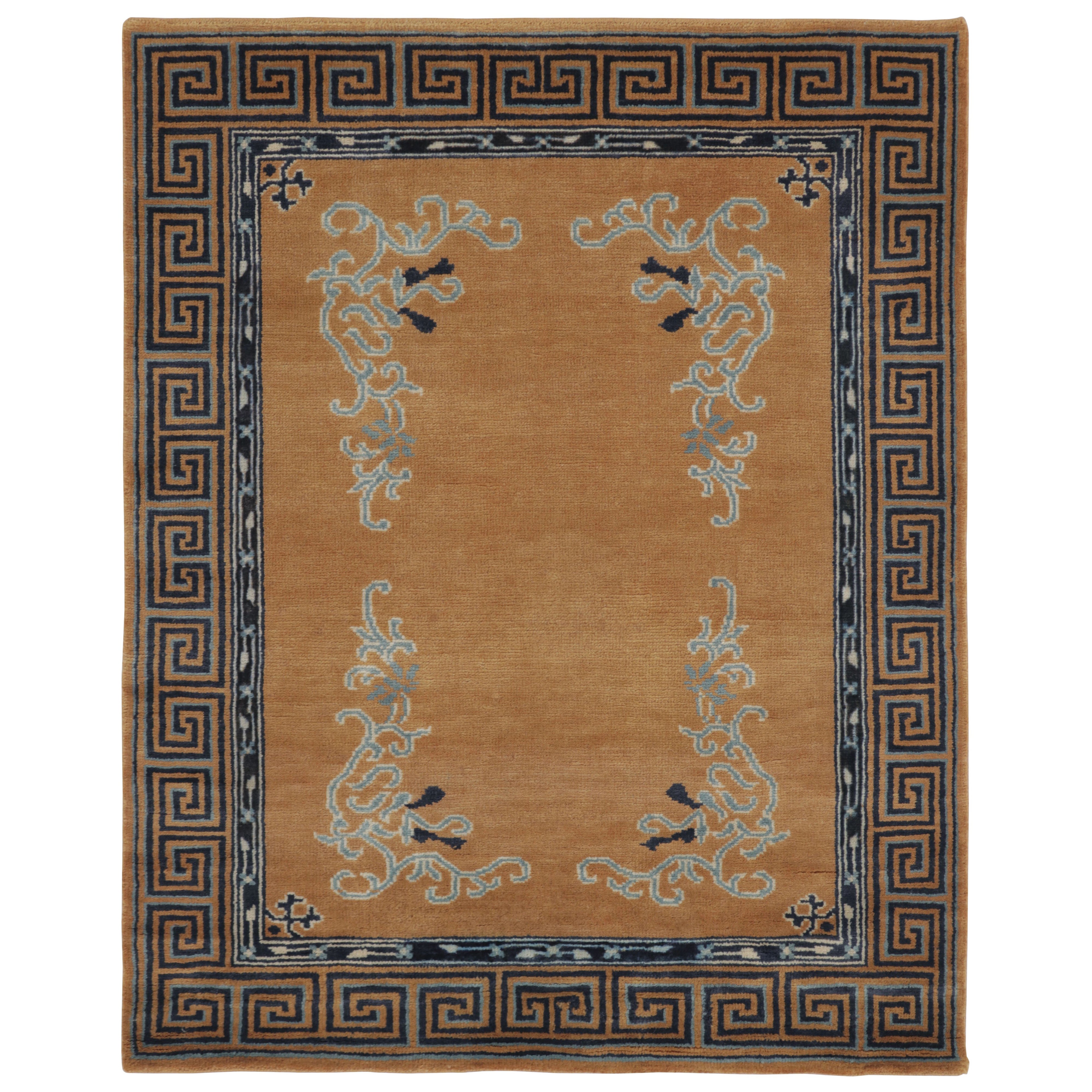 Rug 
Kilim’s Chinese Art Deco Inspired Rug, Brown with Greek Key Border
