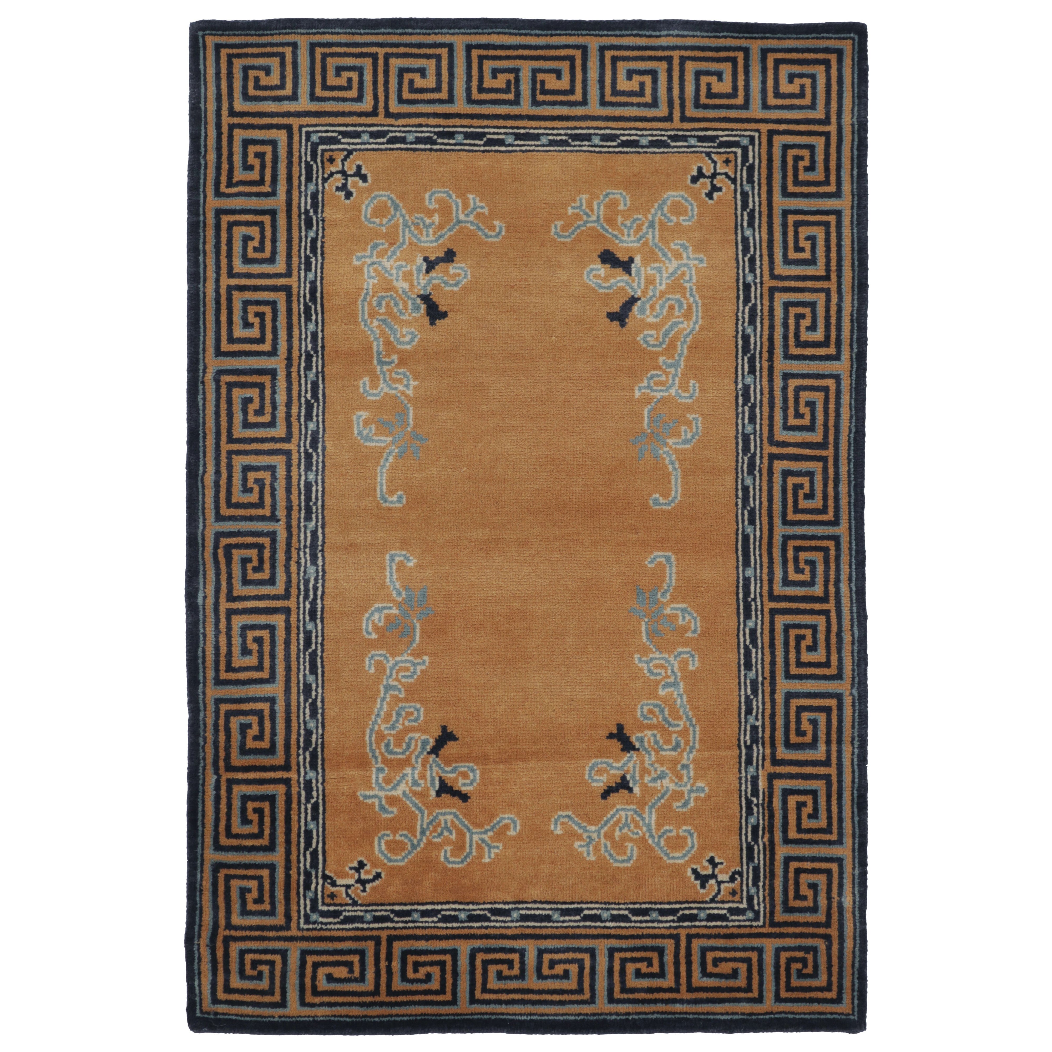 Rug 
Kilim’s Chinese Art Deco Inspired Rug, Brown with Greek Key Border