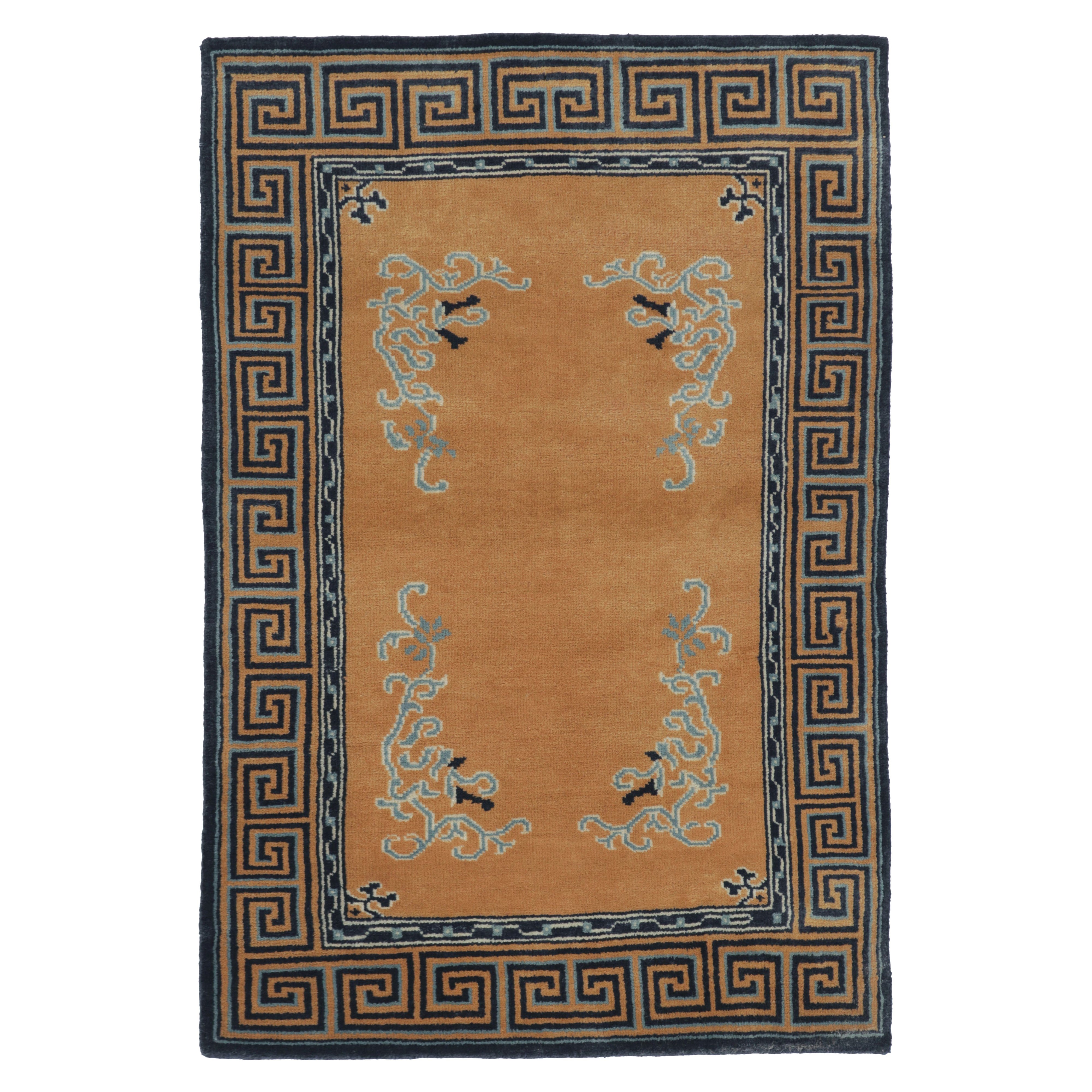 Rug 
Kilim’s Chinese Art Deco Inspired Rug, Brown with Greek Key Border
