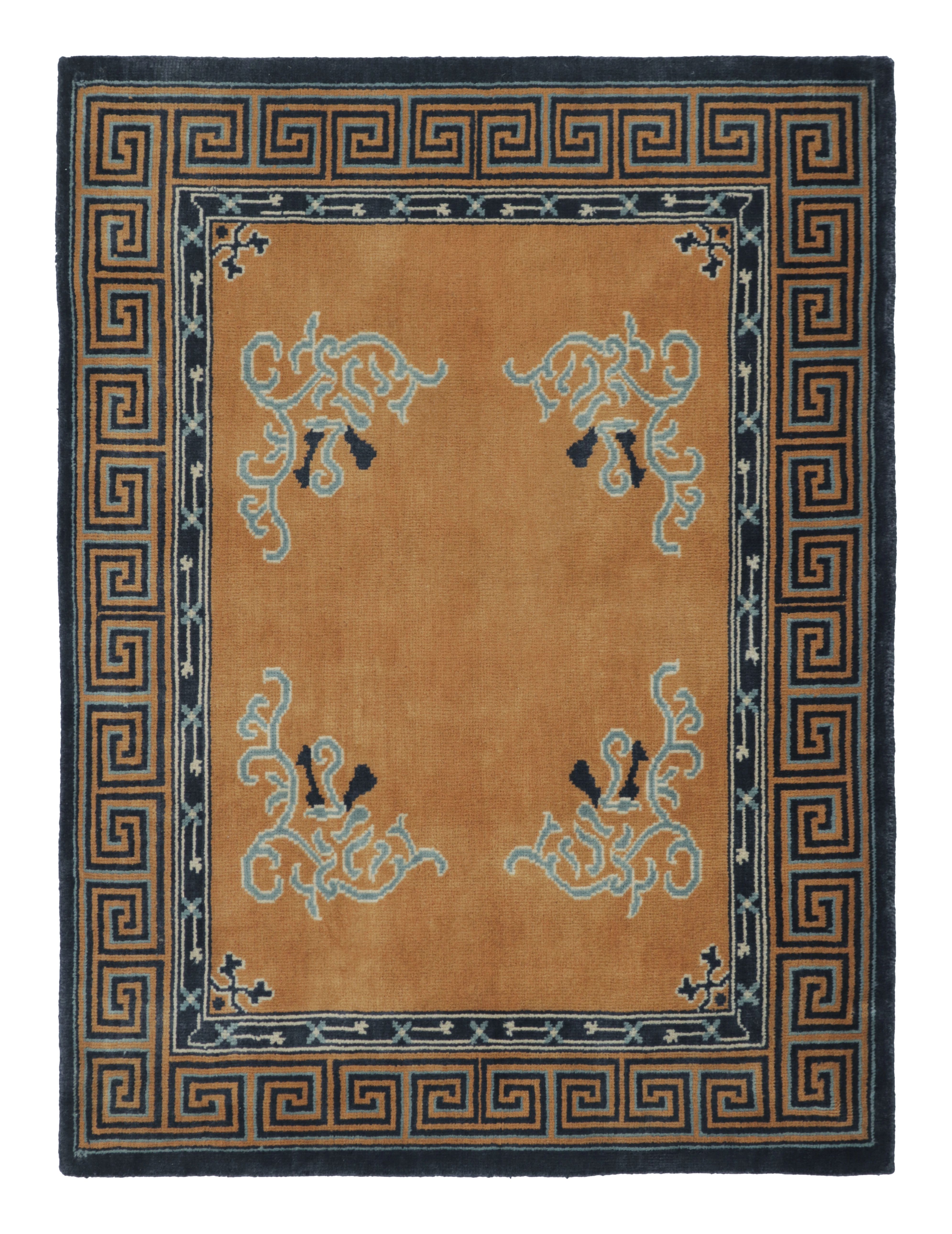 Rug 
Kilim’s Chinese Art Deco Inspired Rug, Brown with Greek Key Border
