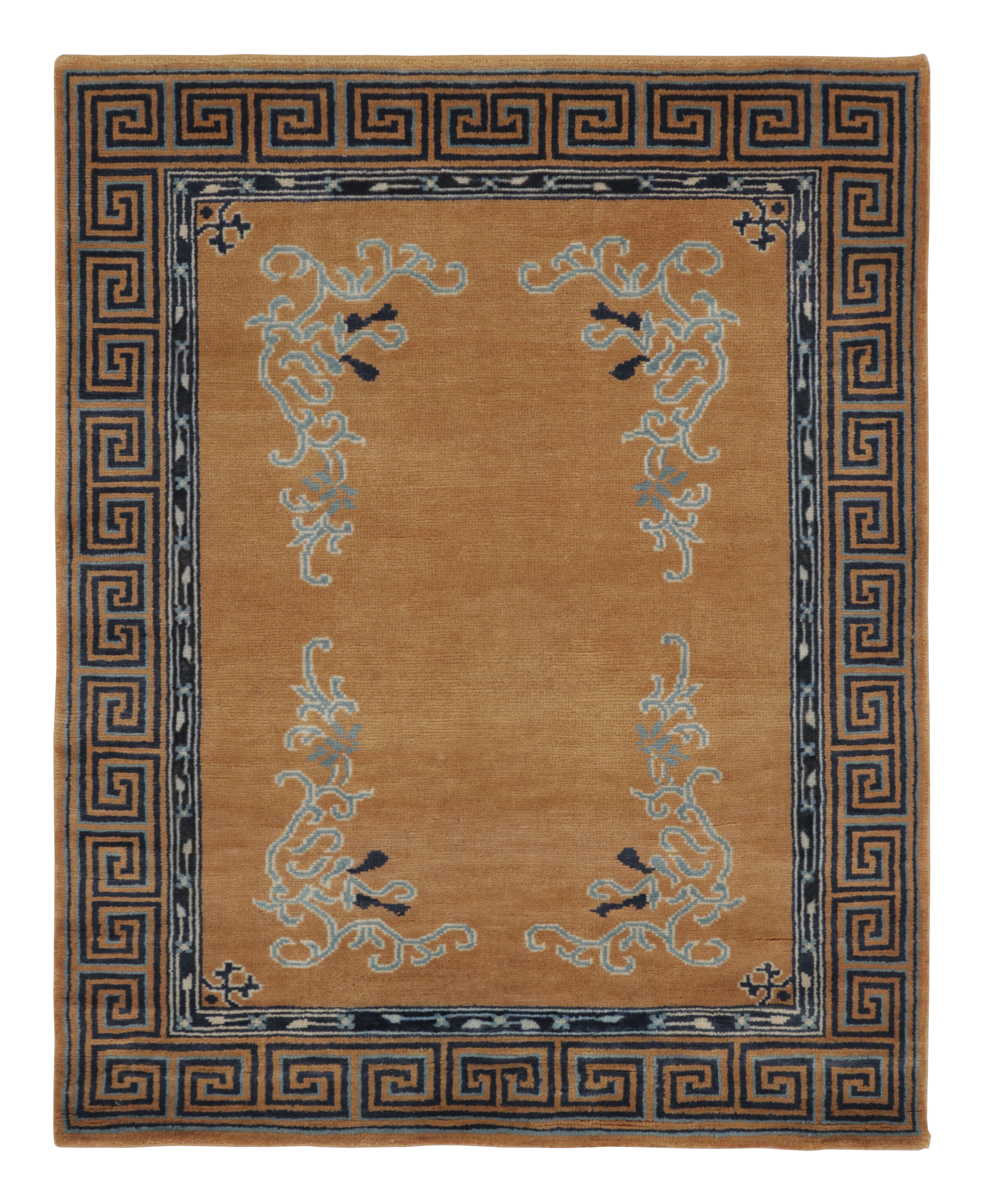 Rug 
Kilim’s Chinese Art Deco Inspired Rug, Brown with Greek Key Border