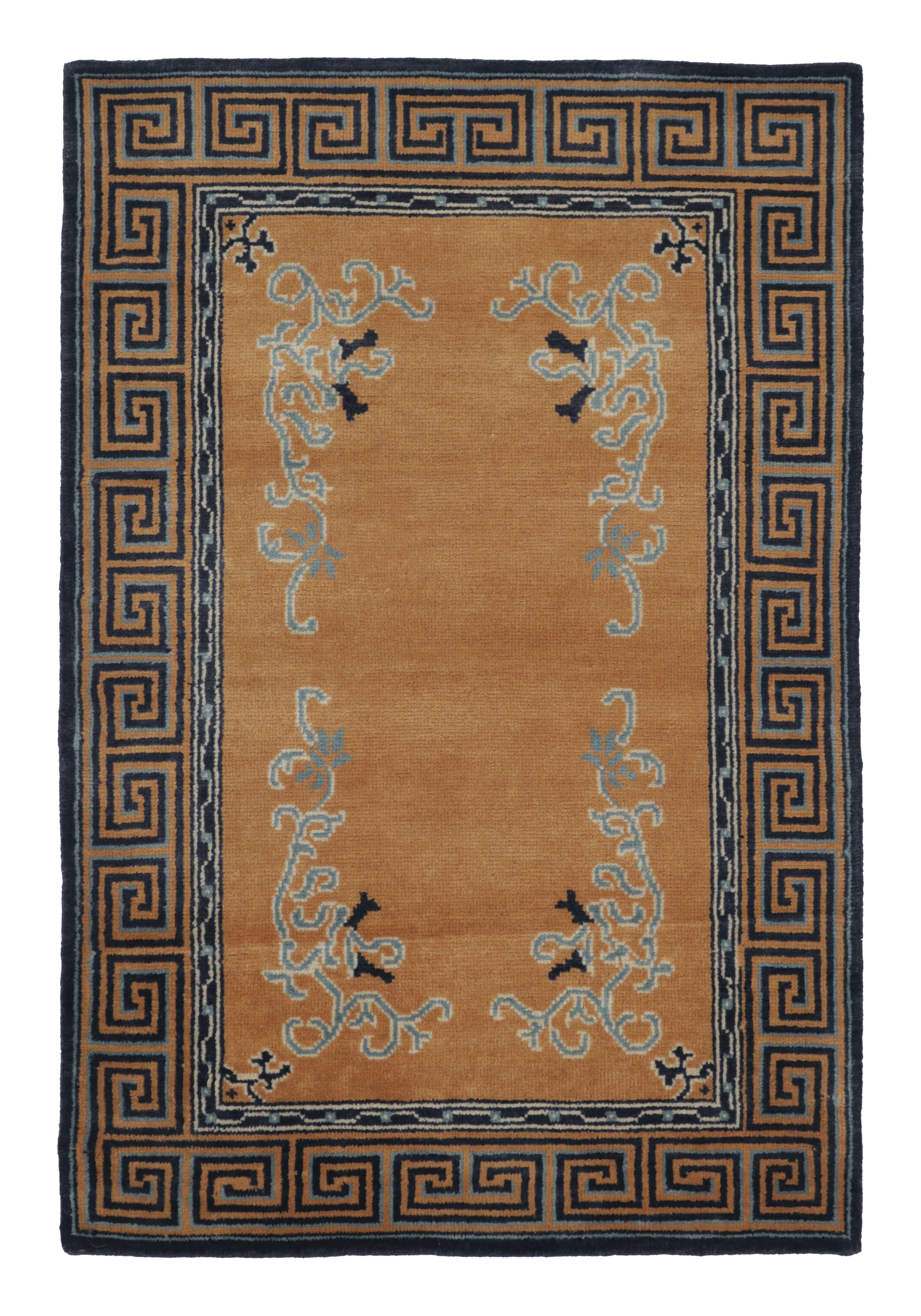 Rug 
Kilim’s Chinese Art Deco Inspired Rug, Brown with Greek Key Border