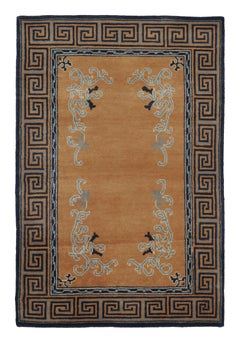 Rug 
Kilim’s Chinese Art Deco Inspired Rug, Brown with Greek Key Border