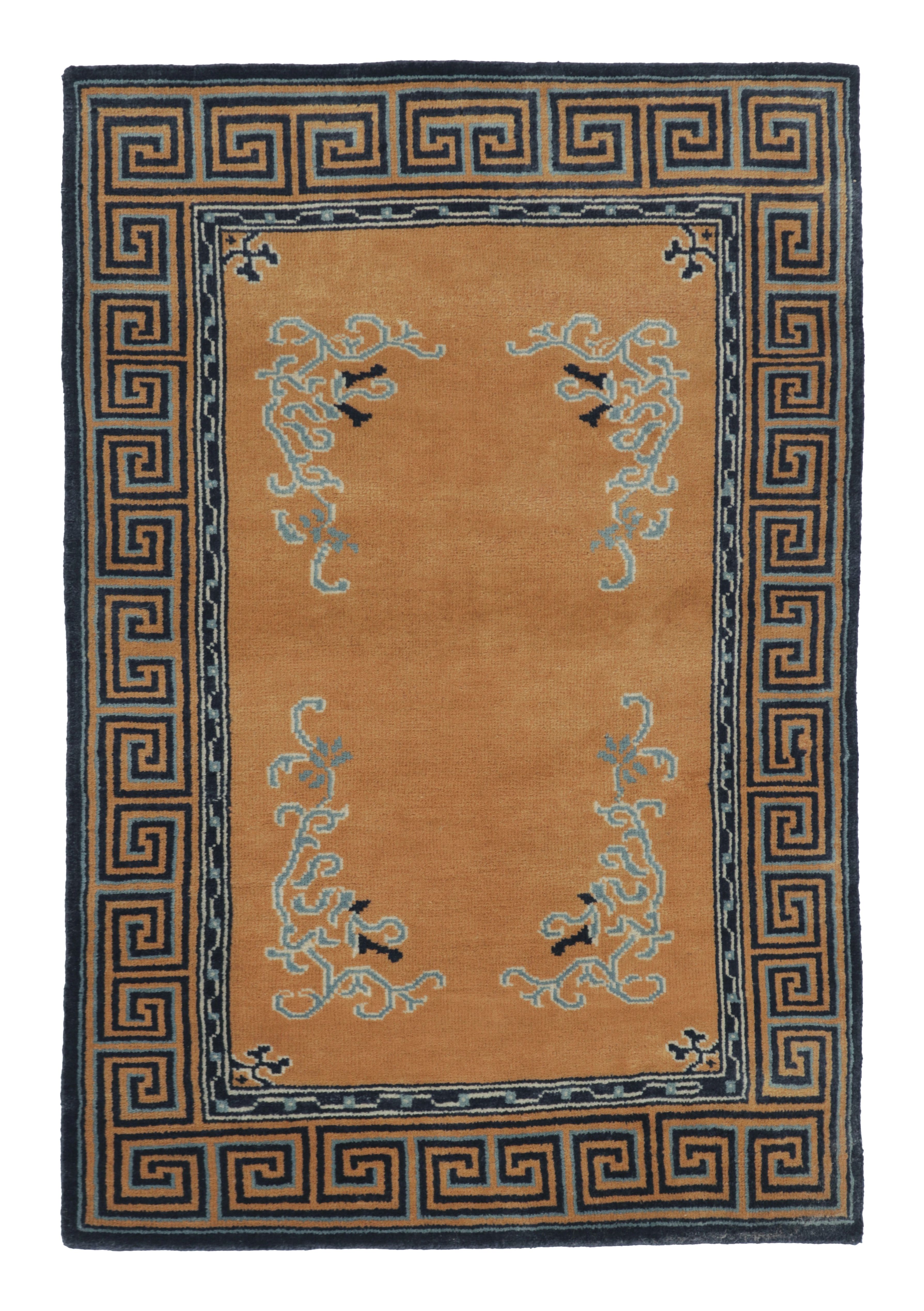 Rug 
Kilim’s Chinese Art Deco Inspired Rug, Brown with Greek Key Border